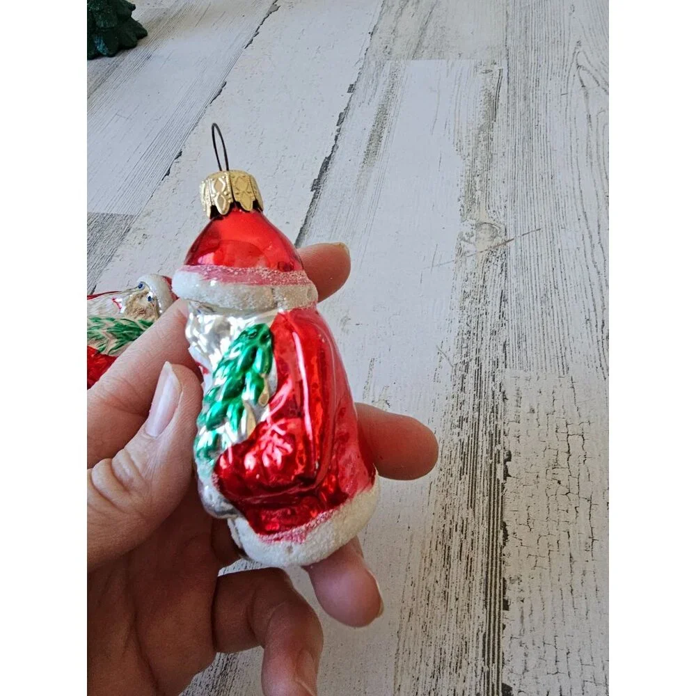 Vintage West Germany Santa tree‎ Glass Mercury ornament figural Xmas tree